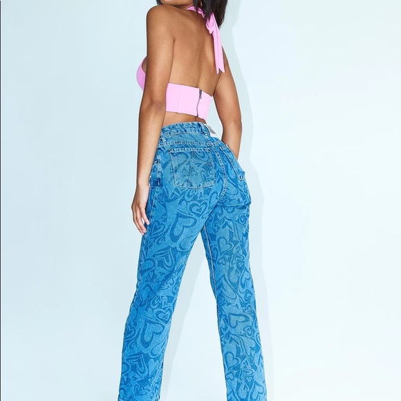 Ragged Priest Jeans Laser Heart Dad Jeans NWT Size 6 - Picture 3 of 6